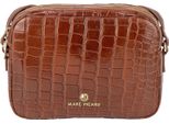Marc Picard Pelle Borsa A Tracolla Croco Shoulder Bag Cognac Marrone