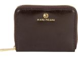 Marc Picard Pelle Portafoglio Firenze Zip Wallet Brown Marrone Scuro