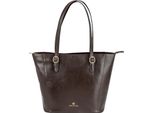 Marc Picard Pelle Borsa Shopper Firenze Tote Bag Brown Marrone Scuro