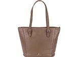 Marc Picard Pelle Borsa Shopper Umbria Tote Bag Taupe Grigio Talpa
