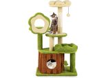 Tiragraffi Costway, Albero Per Gatti Con Grotta Per Gatti, Piattaforme, Letto Per Dormire, Palla E Tiragraffi, Tiragraffi Per Gatti, Verde+Marrone 55X40X100 Cm