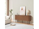 Credenza 'Mapia' Con 2 Ante Scorrevoli 166 X 40 X 70 Cm Effetto Noce