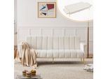 Merax Divano Letto Con Funzione Letto, Divano Letto Pieghevole Divano Letto Pieghevole Con Funzione Letto, Schienale Per Ospiti Inclinabile 95°-180°, 183 X 76 X75Cm, Beige
