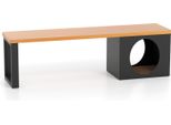 Panca Da Giardino Costway In Metallo Resistente Alle Intemperie, Panca A 3 Posti Con Casetta Per Gatti, Panca Da Balcone Senza Schienale, Panca In Metallo Fino A 450Kg, Panca Da Patio 150X38X44Cm