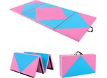 Costway Tappetino Pieghevole Morbido, 240 X 117 Cm Tappetino Da Palestra Portatile, Tappetino Yoga Tappetino Da Palestra Pieghevole Tappetino Fitness, Rosa