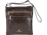 Marc Picard Pelle Borsa A Tracolla Firenze Crossover Bag Brown Marrone Scuro