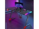 Tavolo Da Gioco Scrivania Per Computer Scrivania Da Gioco Rgb Tavolo Da Gioco Tavolo Per Gamer Tavolo Per Pc 100*60*74Cm Neronero 【D2209-100HT】