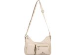 Marc Picard Pelle Borsa A Tracolla Maremma Shoulder Bag With Front Pockets Cream White Avorio