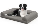 Costway 90X69X18 Cm Letto Ortopedico Per Cani, Divano Per Cani Con Bordi Laterali, Morbido E Lavabile, Letto Per Gatti, Divano Per Cani Da Interno Grigio