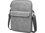 Inf Borsa Per Laptop In Tessuto Oxford: Borsa A Tracolla Antiurto E Impermeabile Per Tablet Da 11/13 Pollici Grigio Scuro 11 Pollici