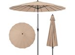 Ombrellone Costway 265 Cm, Ombrellone Da Giardino Con Manovella Per Apertura/Chiusura, Ripiegabile Di 30° Su Entrambi I Lati, Ombrellone Da Patio Con 18 Costole E Asta In Fibra Di Vetro