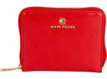 Marc Picard Pelle Portafoglio Firenze Zip Wallet Red Rosso