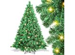 Jayseuw Albero Di Natale Artificiale 210Cm Con Luci Fiabesche 400 Led Bianco Caldo Incl. Supporto In Metallo 1200 Punte Albero Di Natale Albero Di Natale Pvc Verde