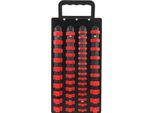48 Pezzi Vassoio Dell'organizzatore Di Prese 1/2 Pollice X 14 Clip 3/8 Di Pollice X 18 Clip 1/4 Di Pollice X 16 Clip Portaprese Portatile Con Maniglia Rosso