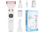 Inf Set Rasoio Elettrico Donna 4-In-1 - Depilazione Indolore Viso, Corpo, Naso & Sopracciglia Bianco