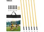 Jayseuw 6X Pali Slalom Calcio 1,8 M Rimbalzante Agilità Pali Agilità Formazione Set Giallo