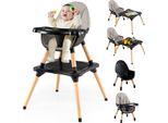 Costway 6 In 1 Seggiolone Per Bambini, Seggiolone Con Tavolo A Blocchi, Doppio Vassoio, Seggiolone Per Bambini, Seggiolone Combinato Per Bambini 6-36 Mesi, Nero