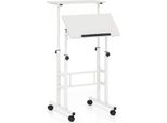 Costway Scrivania In Piedi Regolabile In Altezza, Scrivania Mobile Per Computer Con Rotelle, Piano Inclinabile E 2 Ganci, Scrivania, Scrivania In Piedi, Tavolo Per Computer Portatile Natura