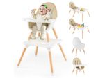 Costway 6 In 1 Seggiolone Per Bambini, Seggiolone Con Tavolo A Blocchi, Doppio Vassoio, Seggiolone Per Bambini, Seggiolone Combinato Per Bambini 6-36 Mesi, Kaki