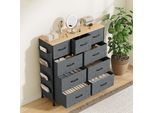 Cassettiera Proximax - Cassettiere E Credenze Adatte Alle Camere Da Letto, Cassettiera Con 9 Cassetti, Cassettiera In Tessuto Con Robusta Struttura In Acciaio, Ideale Per Camere Da Letto, Soggiorni (Nero)