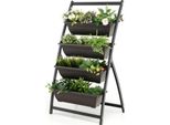 Costway Letto Rialzato A 4 Livelli, Letto Per Piante 66X50,5X124 Cm Con 4 Contenitori E Fori Di Drenaggio, Letto Verticale Autoportante, Fioriera Da Giardino Per Verdure
