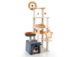 Tiragraffi Costway Da 160 Cm, Albero Per Gatti Multipiano Con Tiragraffi E Tavoletta In Sisal, Casetta, Sedile In Peluche, Piattaforme, Giocattolo Appeso, Torre Per Gatti Con Palla Gonfiabile