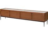 MASSIVMOEBEL24 | Mobile Tv In Legno Di Acacia 220X40X50 Laccato Naturale / Marmo Bianco Karlstad #06