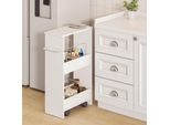 Carrello 'Katra' Carrello Portavivande 67 X 40 X 20 Cm Scaffale A Nicchia Con 2 Ripiani Bianco