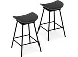 Set Di 2 Sgabelli Da Bar Costway, Sgabello Da Banco Girevole A 360°, Altezza Seduta 71,5 Cm, Sgabello In Legno Con Poggiapiedi, Sgabello Da Bistrot, Sgabello Da Cucina, Nero