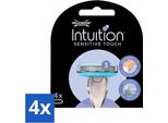 Wilkinson - Lame Di Ricarica Intuition Sensitive Touch - Con Aloe Vera - 3 Lamette - Confezione Risparmio - 4 Pezzi
