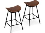 Set Di 2 Sgabelli Da Bar Costway, Sgabello Da Banco Girevole A 360°, Altezza Seduta 71,5 Cm, Sgabello In Legno Con Poggiapiedi, Sgabello Da Bistrot, Sgabello Da Cucina, Marrone