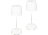Set Di 2 Lampade Da Tavolo A Led Ricaricabili IP44 Touch Dimmer Lampada Da Tavolo Ricaricabile Usb Bianca