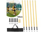 Jayseuw 6X Pali Slalom Calcio 1,8 M Rimbalzante Agilità Pali Agilità Formazione Set Giallo