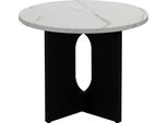 Tavolino Da Caffè Rotondo Moderno 50 Cm Effetto Marmo Nero - Oviala Klery