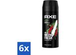Axe - Deodorante Spray Per Il Corpo - 48 Ore Non Stop Fresh - Africa - Mandarino E Sandalo - 150 Ml - Confezione Risparmio - 6 Pezzi