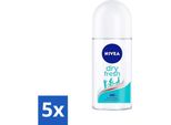 Nivea - Deodorante - Roller - Dry Fresh - 48 Ore A Lunga Durata - 50 Ml - Confezione Risparmio - 5 Pezzi
