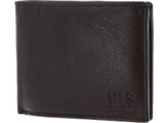 H.I.S Pelle Portafoglio Wallet Brown Marrone Scuro