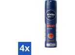 Nivea Men Deodorant Spray Sport 150 Ml - Confezione Risparmio - 4 Pezzi
