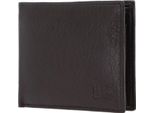 H.I.S Pelle Portafoglio Wallet Brown Marrone Scuro