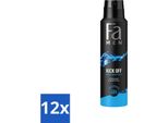 Fa Men - Deodorante Spray Corpo - Kick-Off - Rinfrescante - Protezione 48 Ore - 150 Ml - Confezione Risparmio - 12 Pezzi