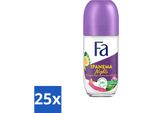 Fa - Deodorante Roller - Ipanema Nights - Frutto Della Passione E Gelsomino Notturno - Protezione 24 Ore - 50 Ml - Confezione Vantaggiosa - 25 Pezzi