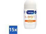 Sanex Deodorant Roller Zero% Pelle Sensibile 50 Ml - Confezione Risparmio - 15 Pezzi