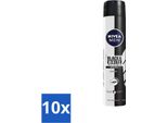 Nivea - Uomo - Deodorante - Spray - Black & White Invisible Original - 150 Ml - Confezione Risparmio - 10 Pezzi