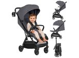 Lionelo Buggy Bess Passeggino Da 6 Mesi A 22 Kg, Pieghevole, Ruote A 360°, Leggero 7,5 Kg - Grigio