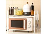Dandibo Scaffale Regolabile Per Microonde Bianco 2 Livelli 40-64 Cm Scaffale Per Microonde 96683 Supporto Per Microonde In Piedi Scaffale Da Cucina