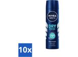 Nivea Uomo Deodorante Spray Dry Fresh 150 Ml - Confezione Risparmio - 10 Pezzi