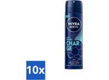 Nivea - Uomo - Deodorante - Spray - Ultra Charge - 150 Ml - Confezione Risparmio - 10 Pezzi