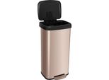 Costway Cestino Per Rifiuti Da Cucina, 68L, Cestino A Pedale Con Coperchio A Chiusura Morbida, Sistema Di Separazione Dei Rifiuti Incl. Scomparto Per La Deodorazione, Acciaio Inox, Oro Rosa