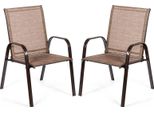 Costway Set Di 2 Sedie Da Giardino Con Braccioli, Sedie Da Patio Sedie Da Balcone Fino A 200Kg Per Giardino, Balcone, Piscina 56X72X90Cm, Marrone