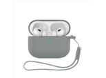 Inf Custodia Protettiva In Silicone Per Apple Airpods Pro 3 Con Cordino Grigio